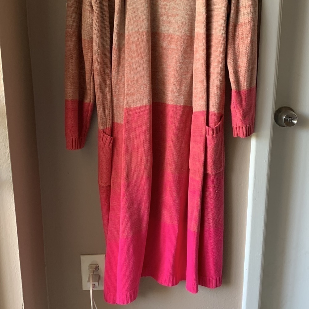 TORRID Gradient Pink Long Sleeve Duster Cardigan - Picture 6 of 12